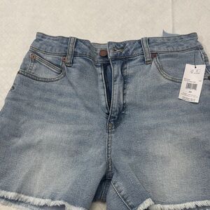 Volcom Light Blue Frayed Denim Shorts